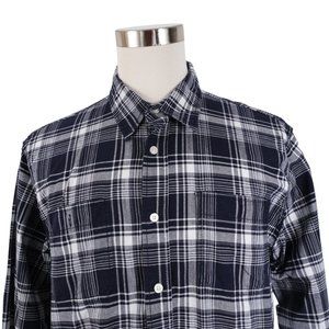 Wrangler Button Up Shirt Men Size XL Blue Plaid Flex For Comfort